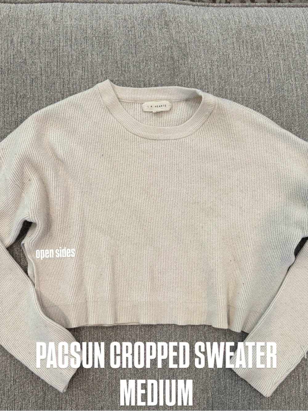 PacSun Cropped Crewneck Sweater - Cream